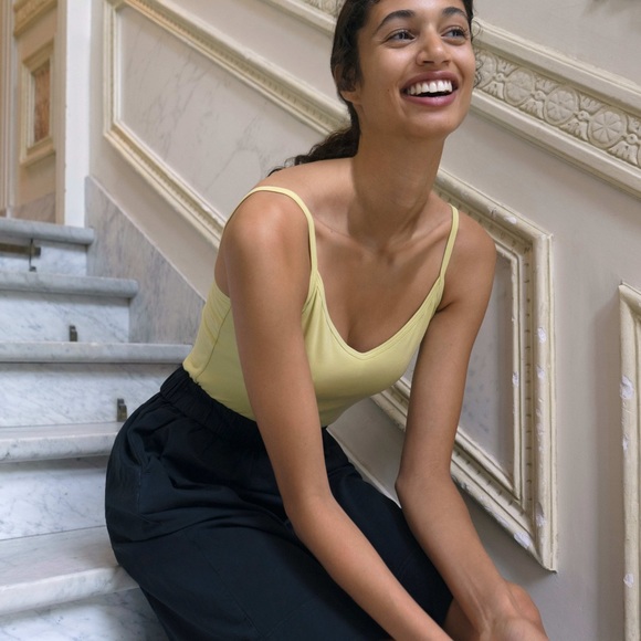 Everlane The Cami Bodysuit in Yellow green - Picture 2 of 9